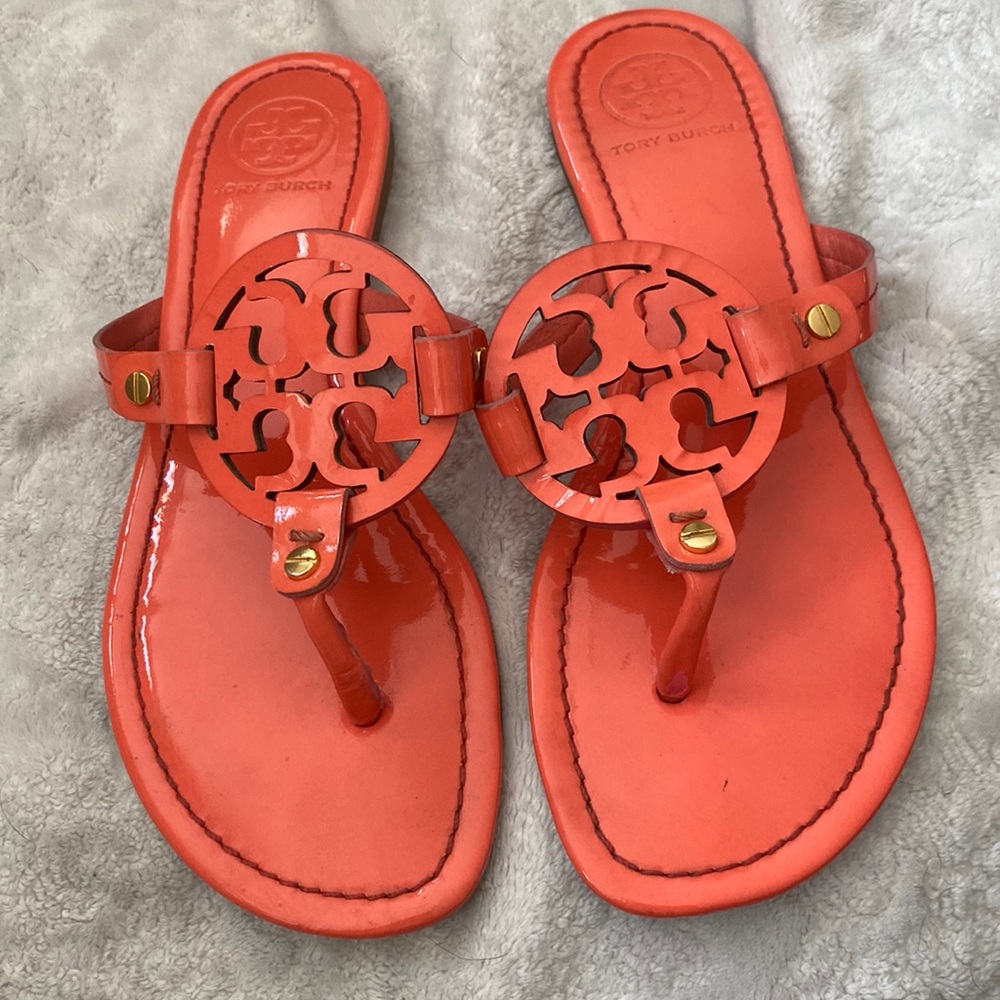 Tory Burch patent leather Miller sandals